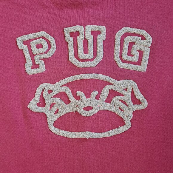 Vintage Pug Women Sweatshirt Size M Pink Streetwear - Picture 6 of 11